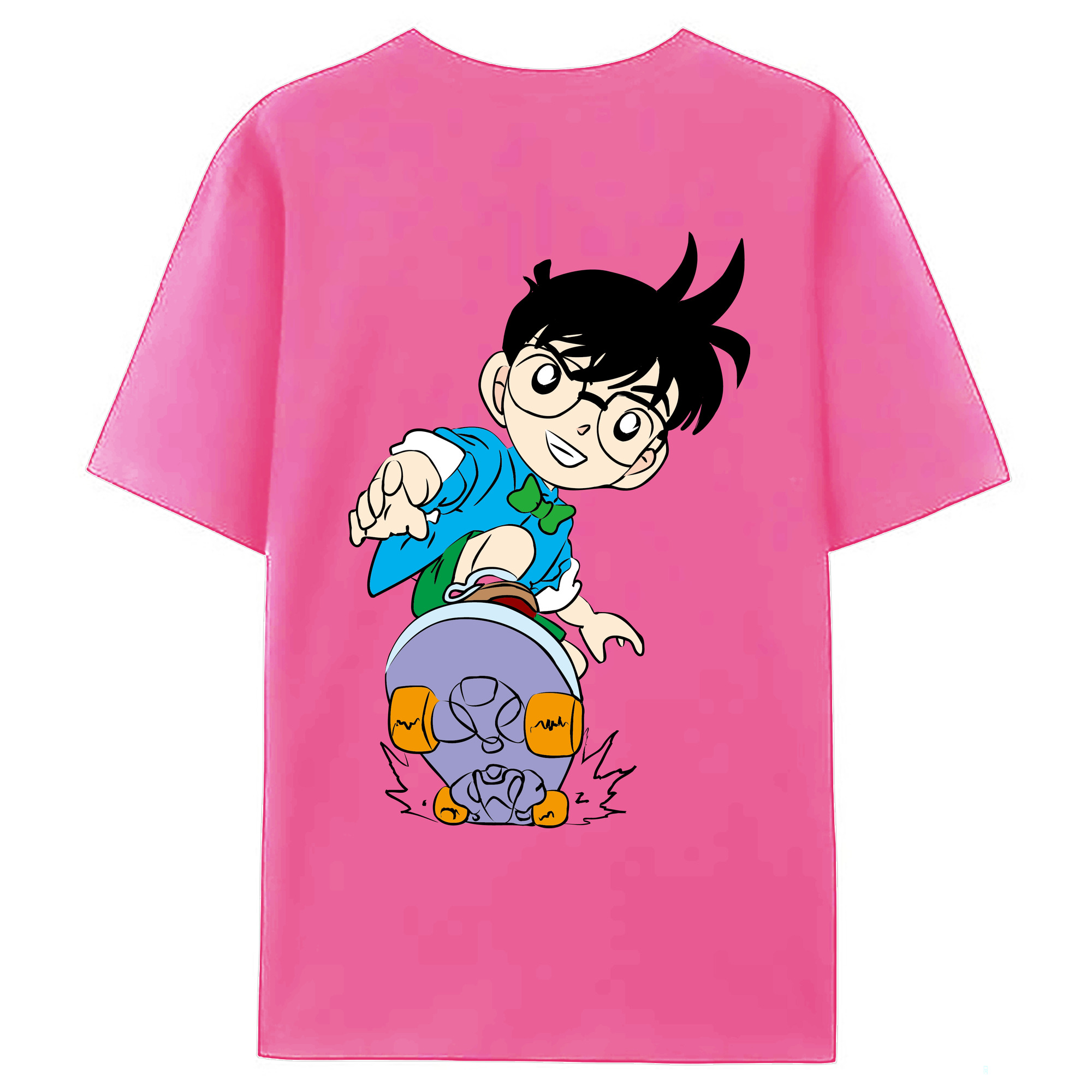 （画像用） 名探偵コナン 江戸川 コナン Detective Conan Conan Edogawa レディース半袖Tシャツ(バックプリント)